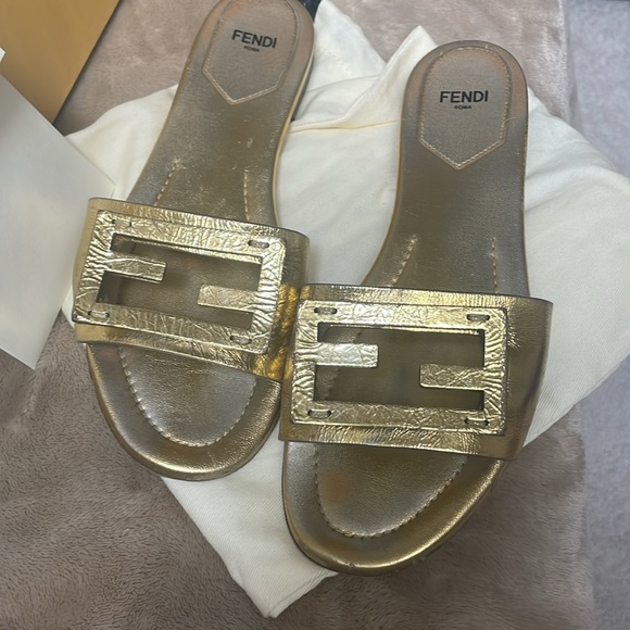 Fendi Gold Sandals/Flats - Picture 3 of 16